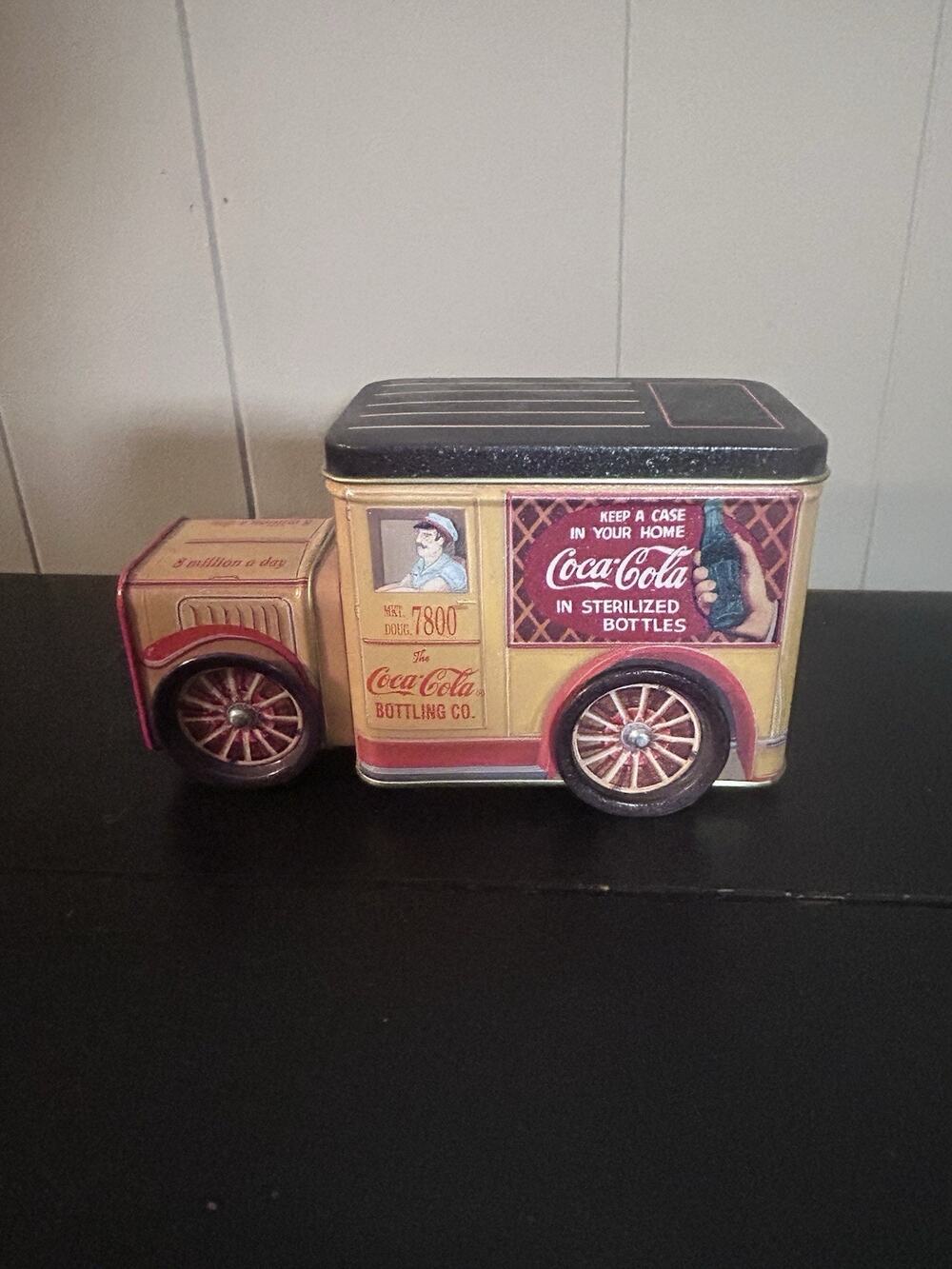 Vintage Coca Cola Delivery Truck Tin Storage